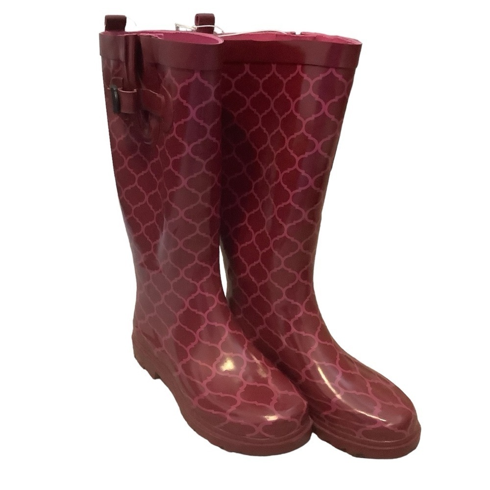 CAPELLI PINK PATTERNED RAIN BOOTS/ NWT /Size 6